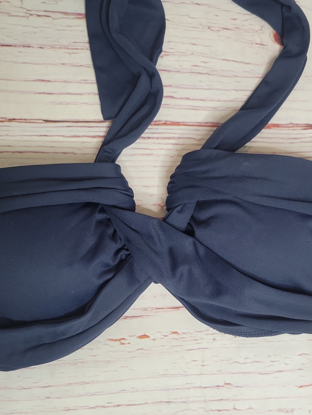 Seafolly Navy Halter Bandeau Bikini US Size 8 - Picture 6 of 11